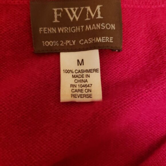 Women’s FWM 2-Ply 100% Cashmere Red V-Neck Sweater Size M NWOT Classic Old Money - Picture 4 of 9